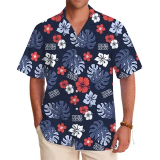 Custom Logo Tropical Hawaiian Shirt With Live Preview