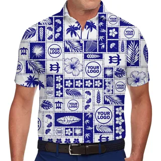 Personalized Tropical Polo Shirt With Business Logo Live Preview