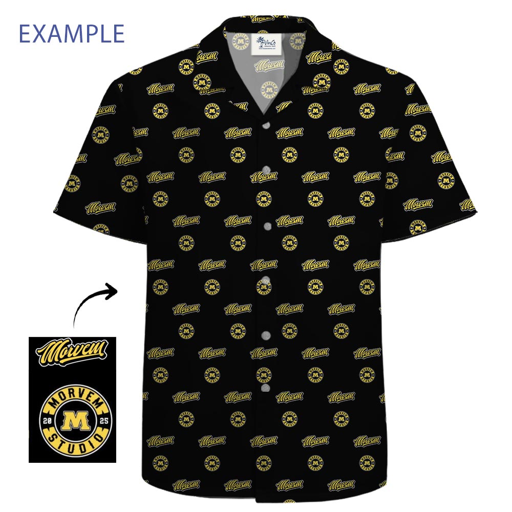 All Over Print Corporate Logo Hawaiian Shirt With Preview