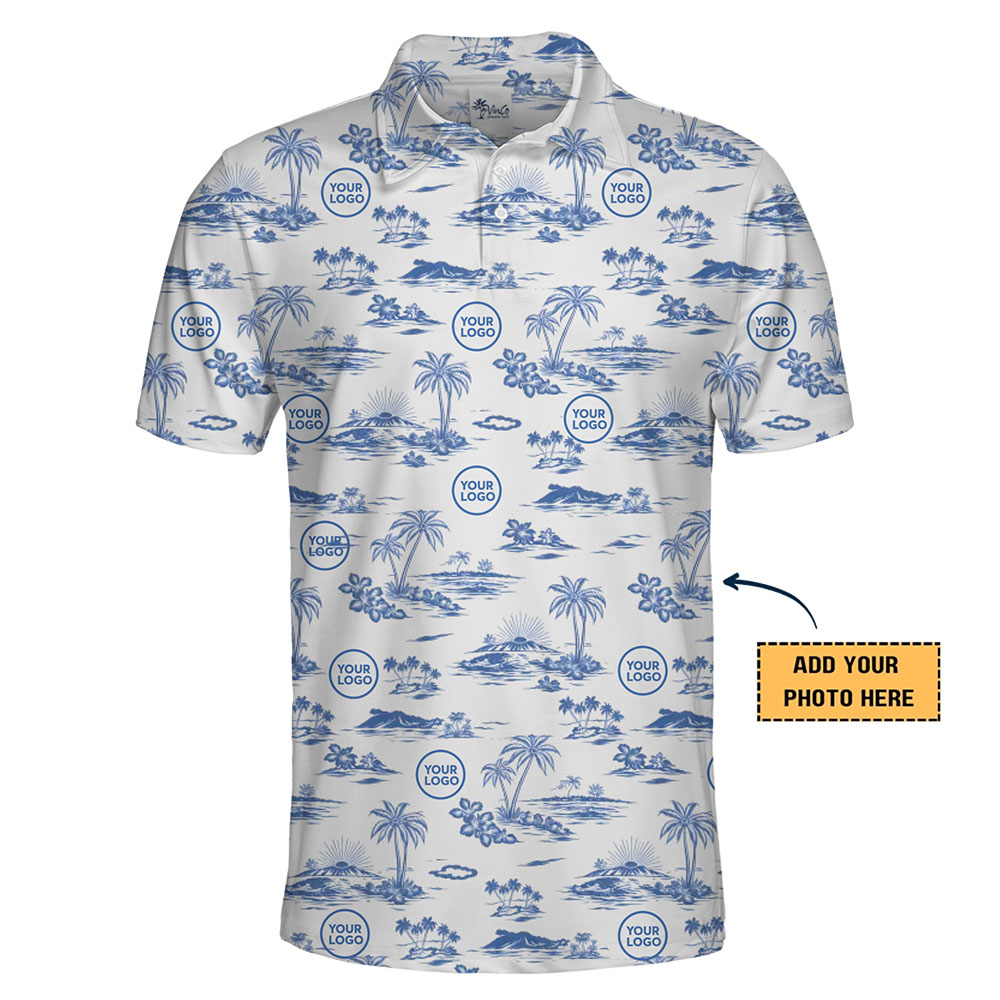 [Live Preview] Custom Tropical Golf Polo With Logo