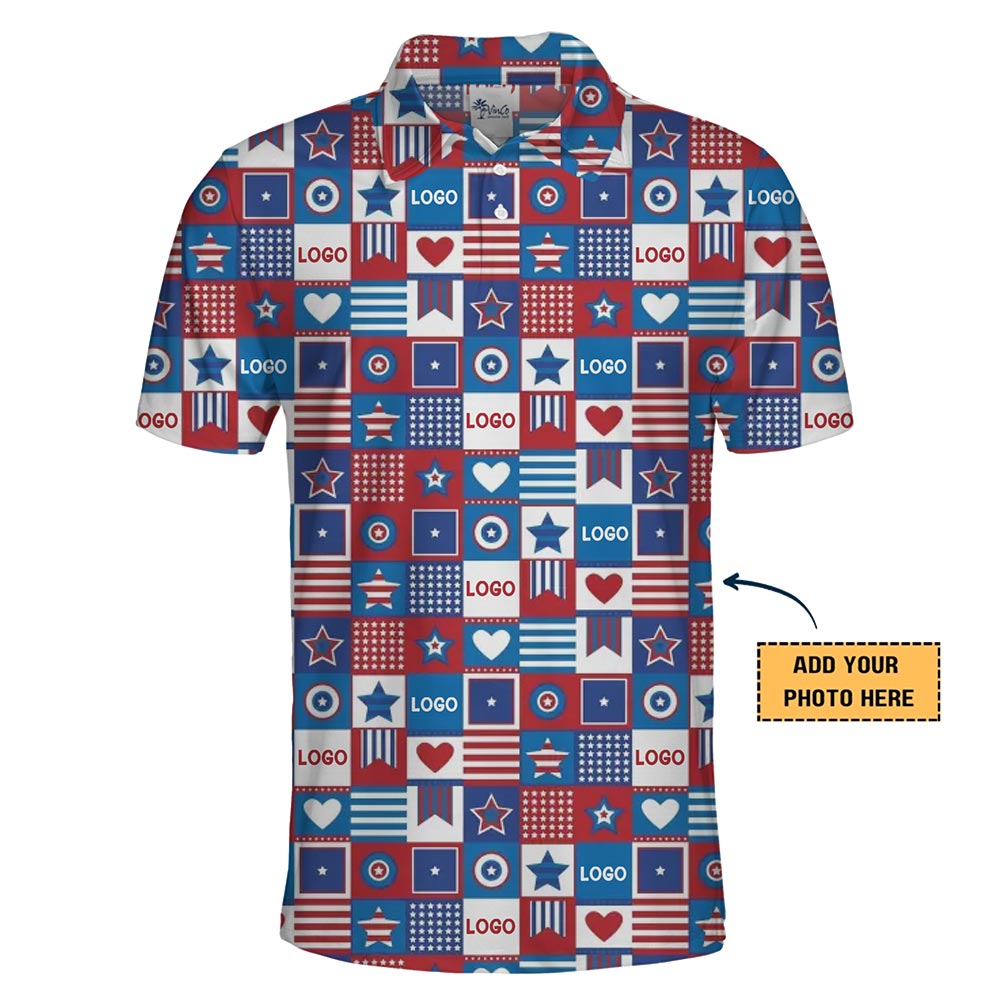 [Live Preview] Custom Branded July 4th Polo Shirt