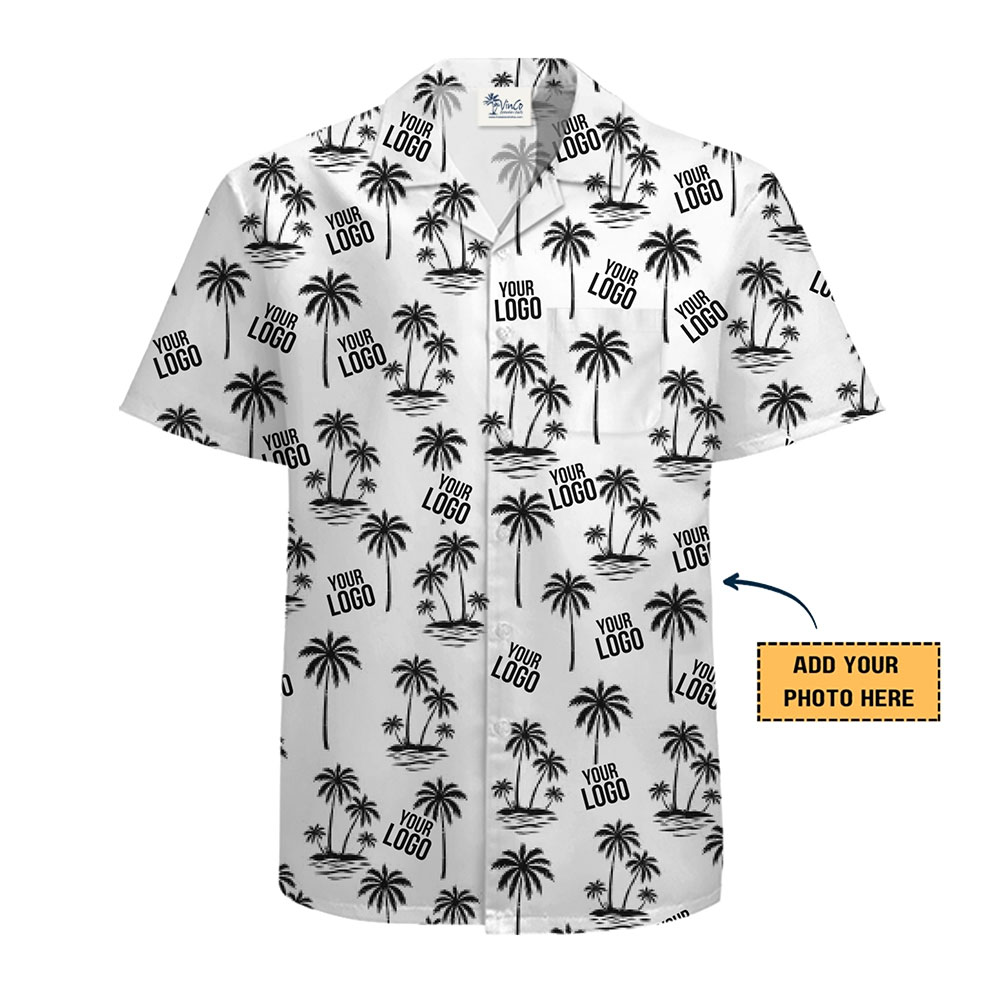 Vintage Black And White Hawaiian Shirt With Your Logo