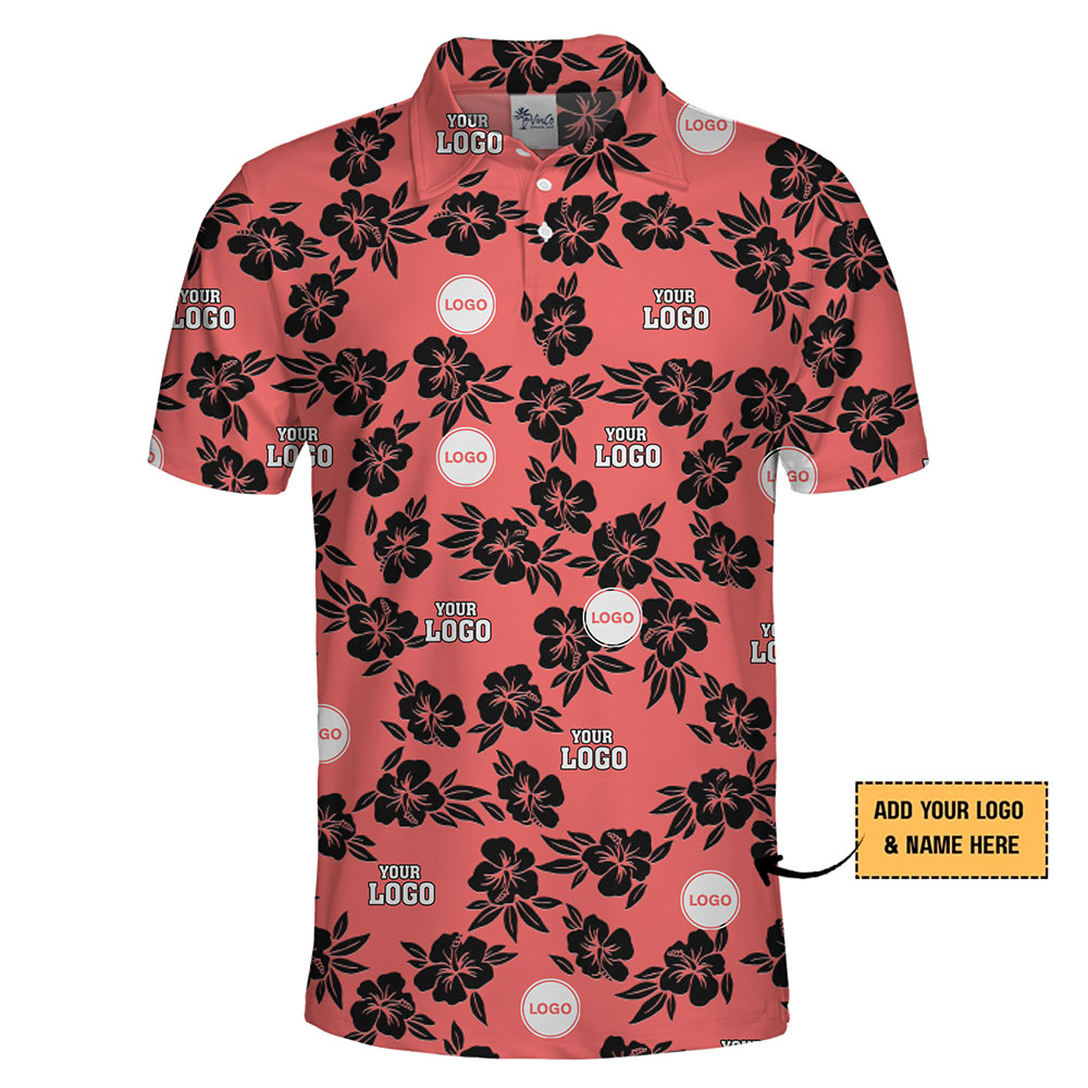 Customizable Polo Shirt with Unique Floral Pattern