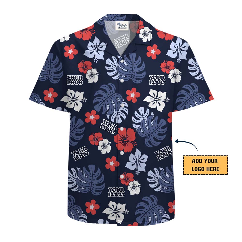 Custom Logo Tropical Hawaiian Shirt With Live Preview