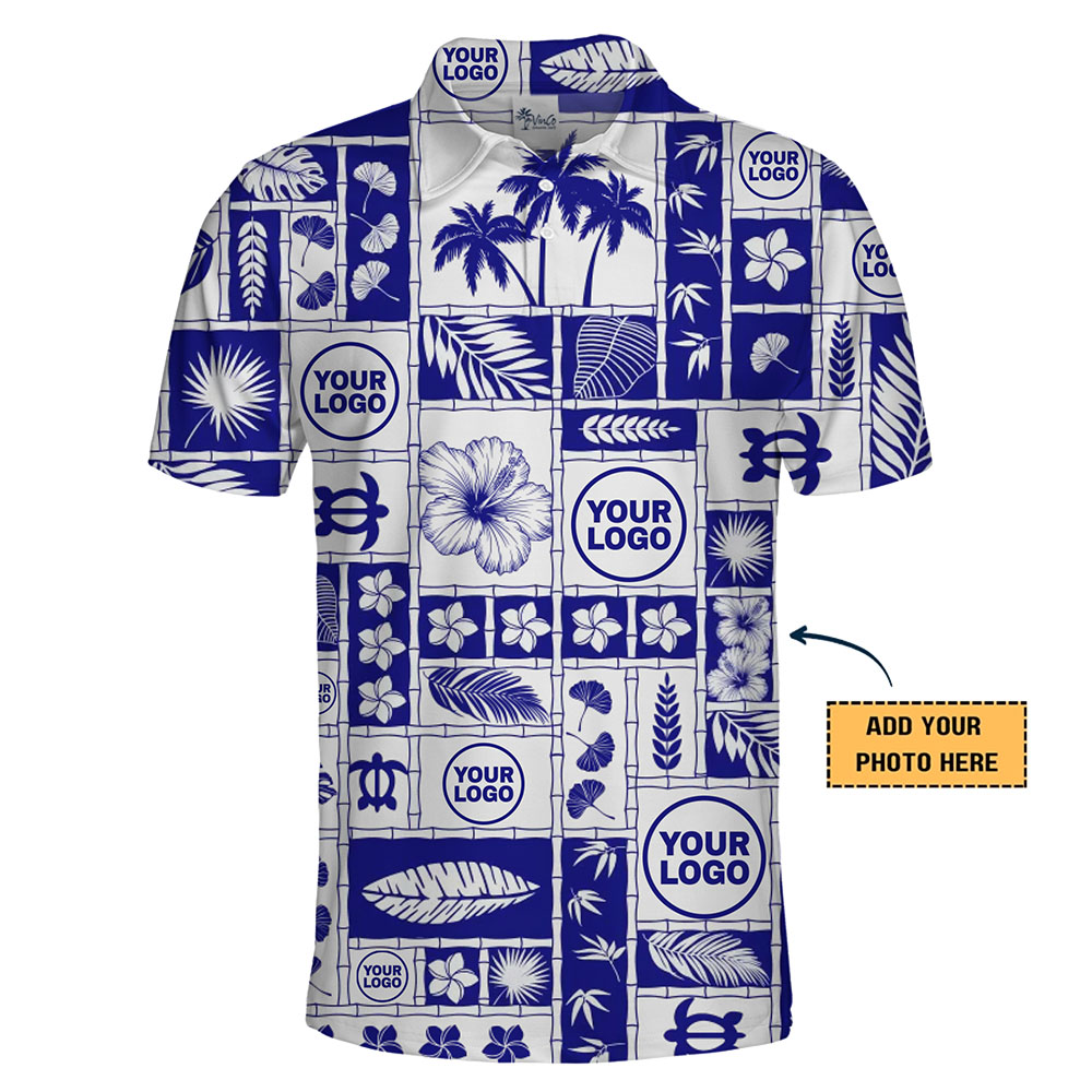 Personalized Tropical Polo Shirt With Business Logo Live Preview