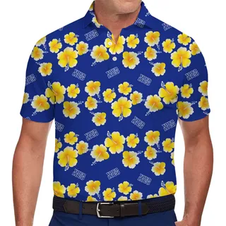 Stylish Tropical Print Polo Shirt with Logo Personalization and Instant Preview