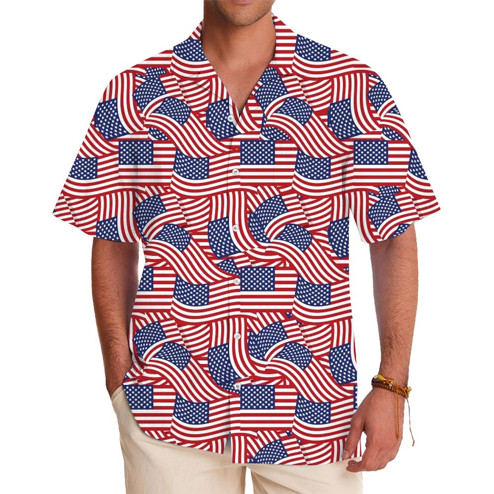 Patriotic American Flag Shirt Plus Size Available - variant image 1