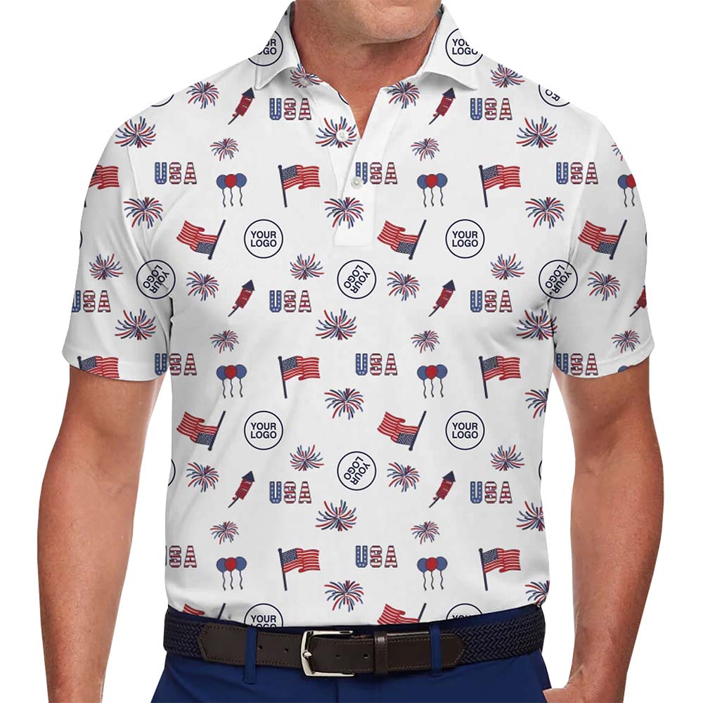 4th of July Custom Company Collared Polo Shirt - variant image 1