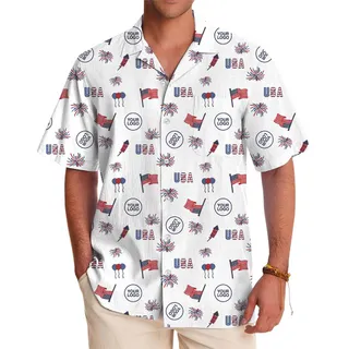 USA Celebration Custom Logo Button Up Shirt
