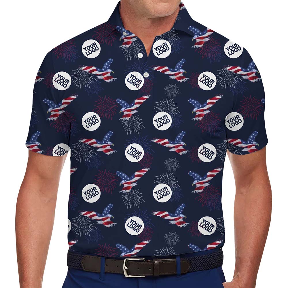 4th of July Custom Company Eagle Polo Shirt With Preview - variant image 1