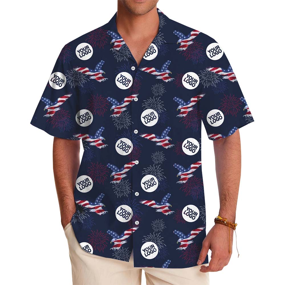American Eagle Fireworks Hawaiian Shirt With Logo - variant image 1