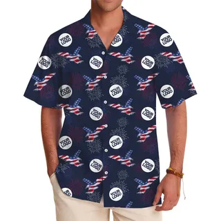 American Eagle Fireworks Hawaiian Shirt With Logo
