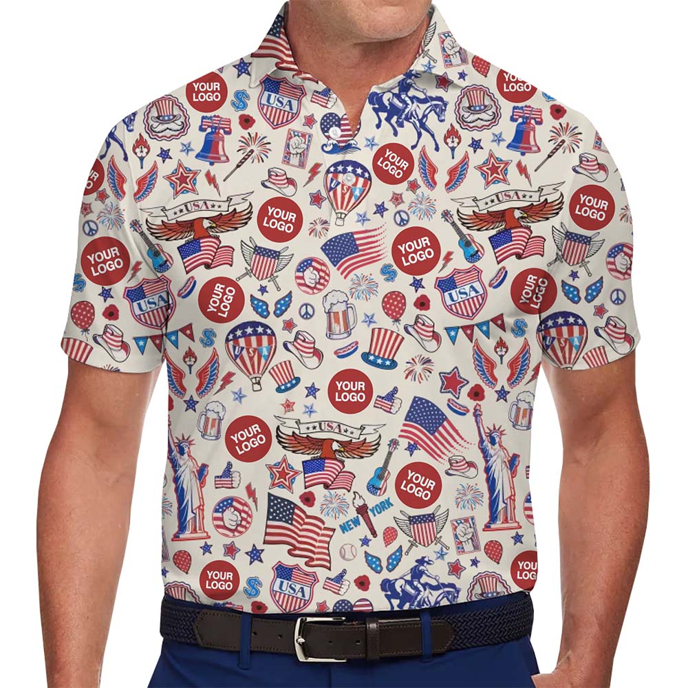 Fourth of July Custom Logo Polo Shirt With Preview - variant image 1