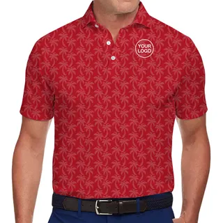 Custom Coconut Tree Hawaiian Polo Shirt With Logo