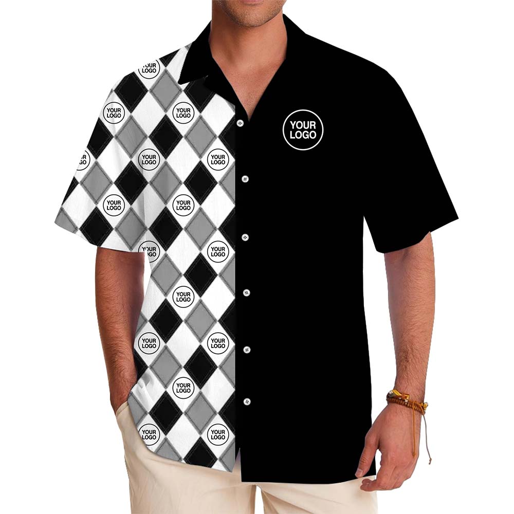 Custom Checkered Hawaiian Shirt With Logo - variant image 1