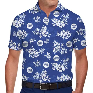 [Live Preview] Bold Custom Logo Hibiscus Polo Shirt