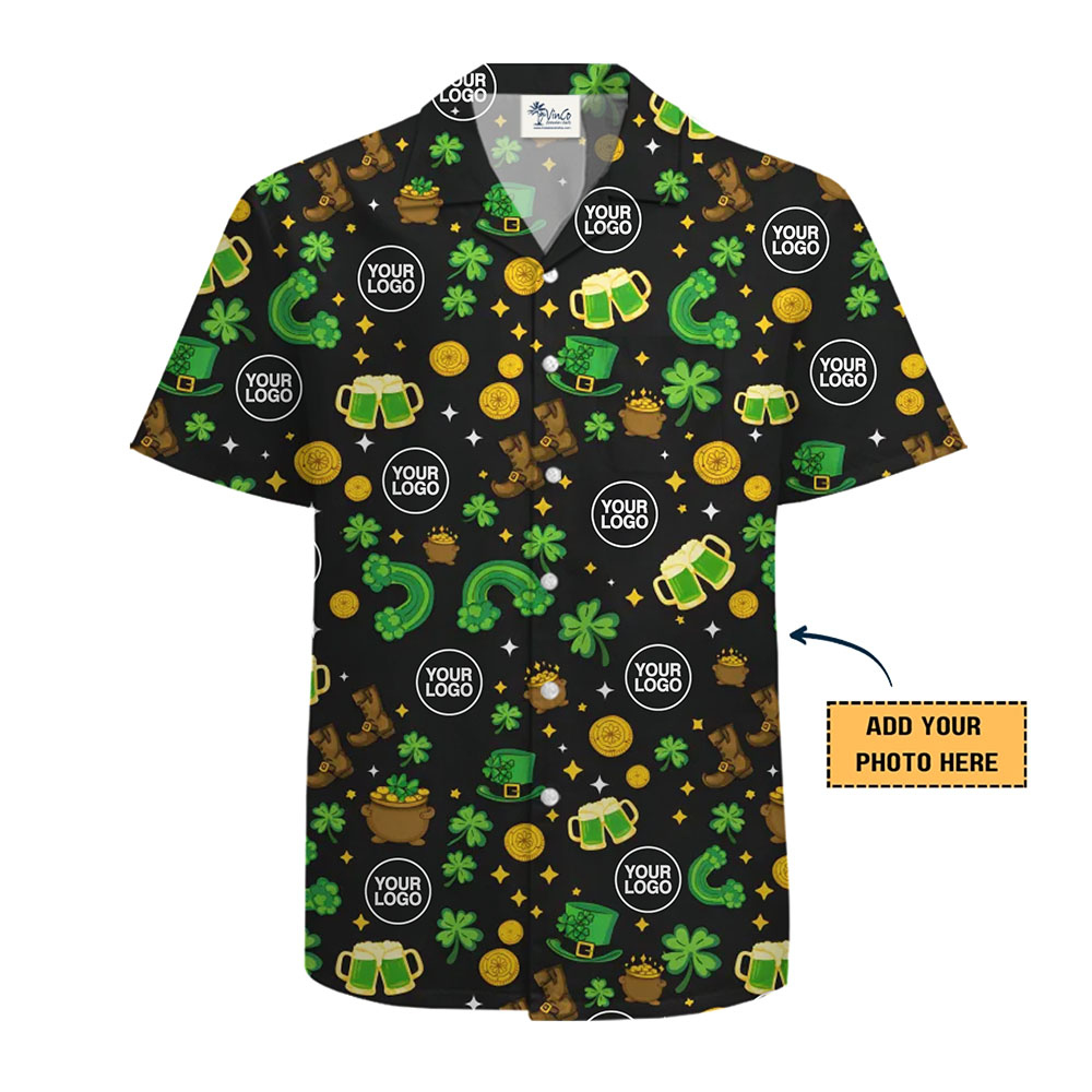 [Live Preview] Custom Logo St. Patrick's Day Hawaiian Shirt