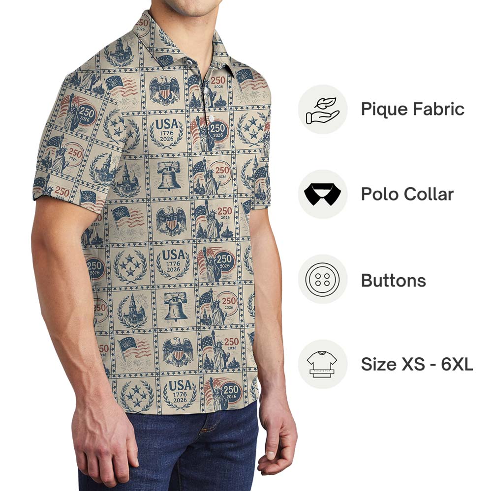 The Freedom Legacy 1776 2026 Polo Golf Shirt