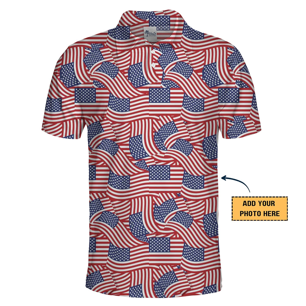 Unique Patriotic American Flag Polo Shirt