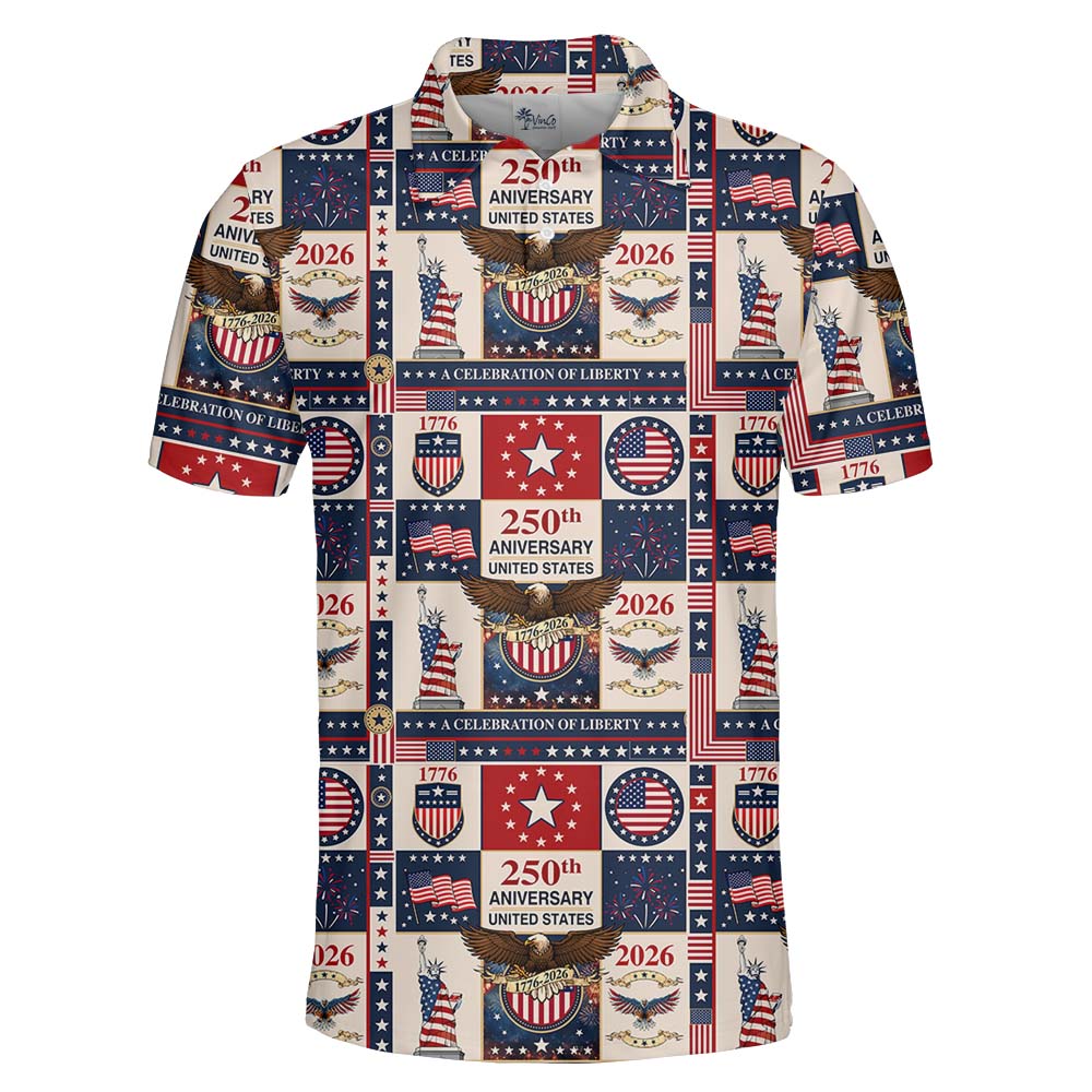 America United 1776–2026 Collared Polo Shirt