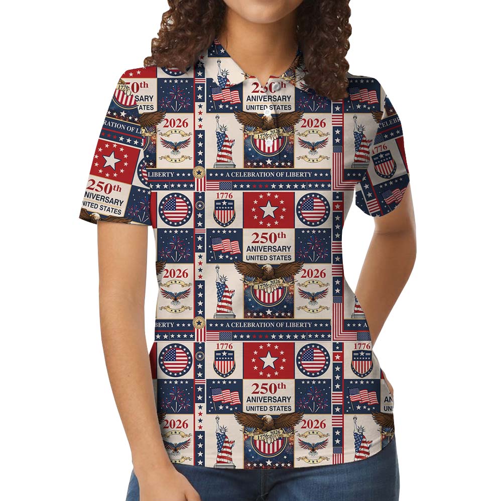 America United 1776–2026 Collared Polo Shirt
