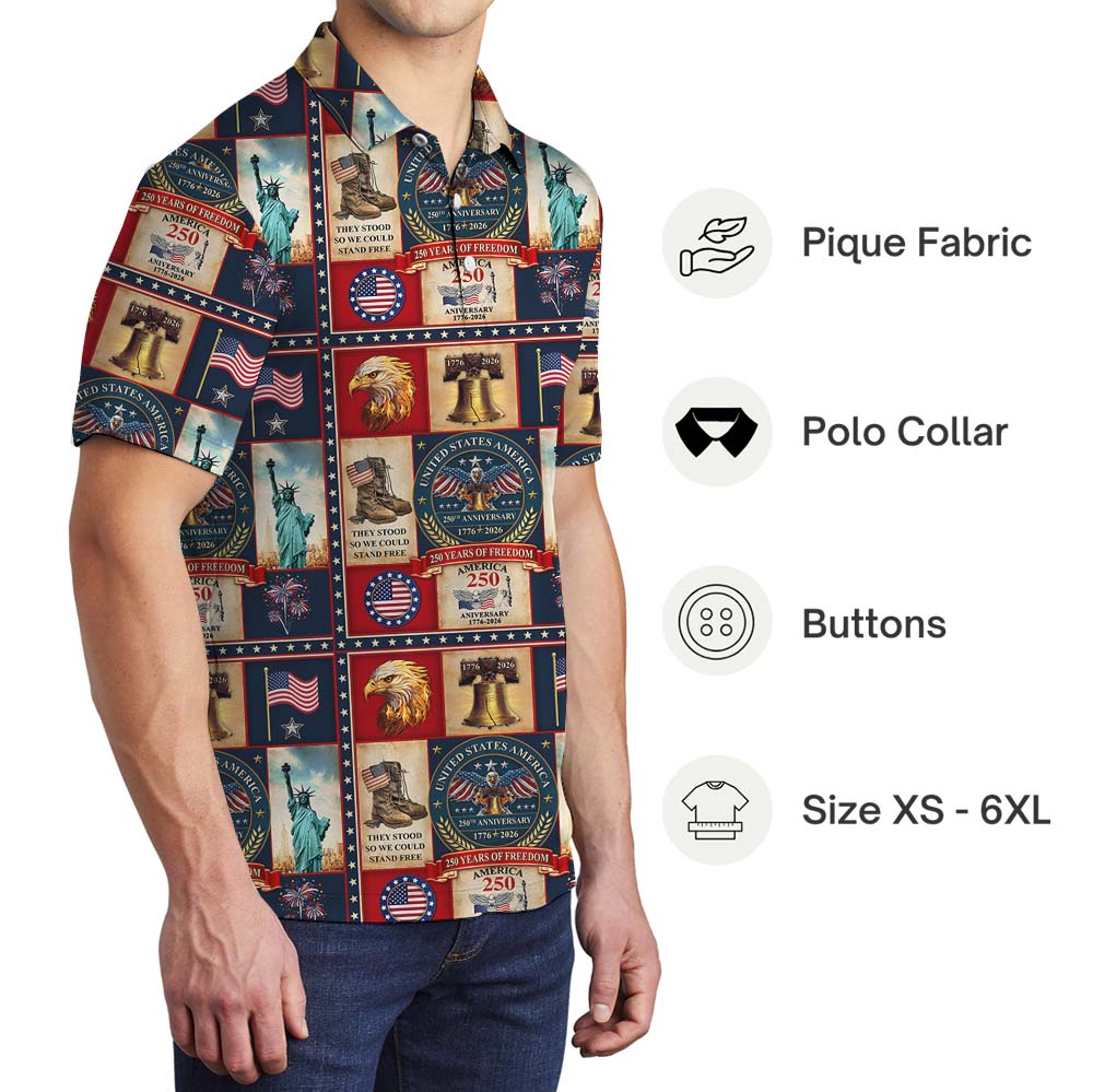 The 250 Years United Patriotic Collared Polo Shirt