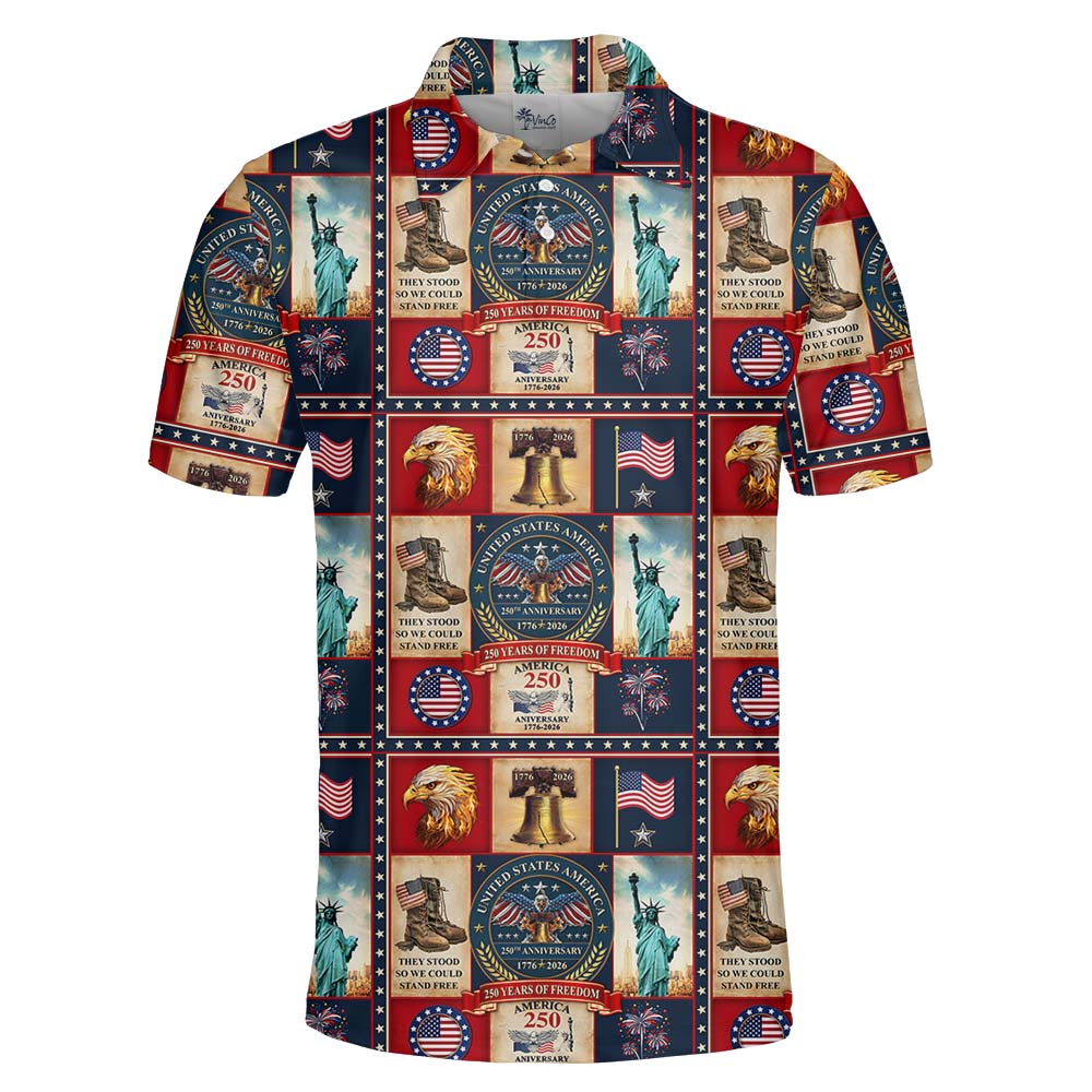 The 250 Years United Patriotic Collared Polo Shirt