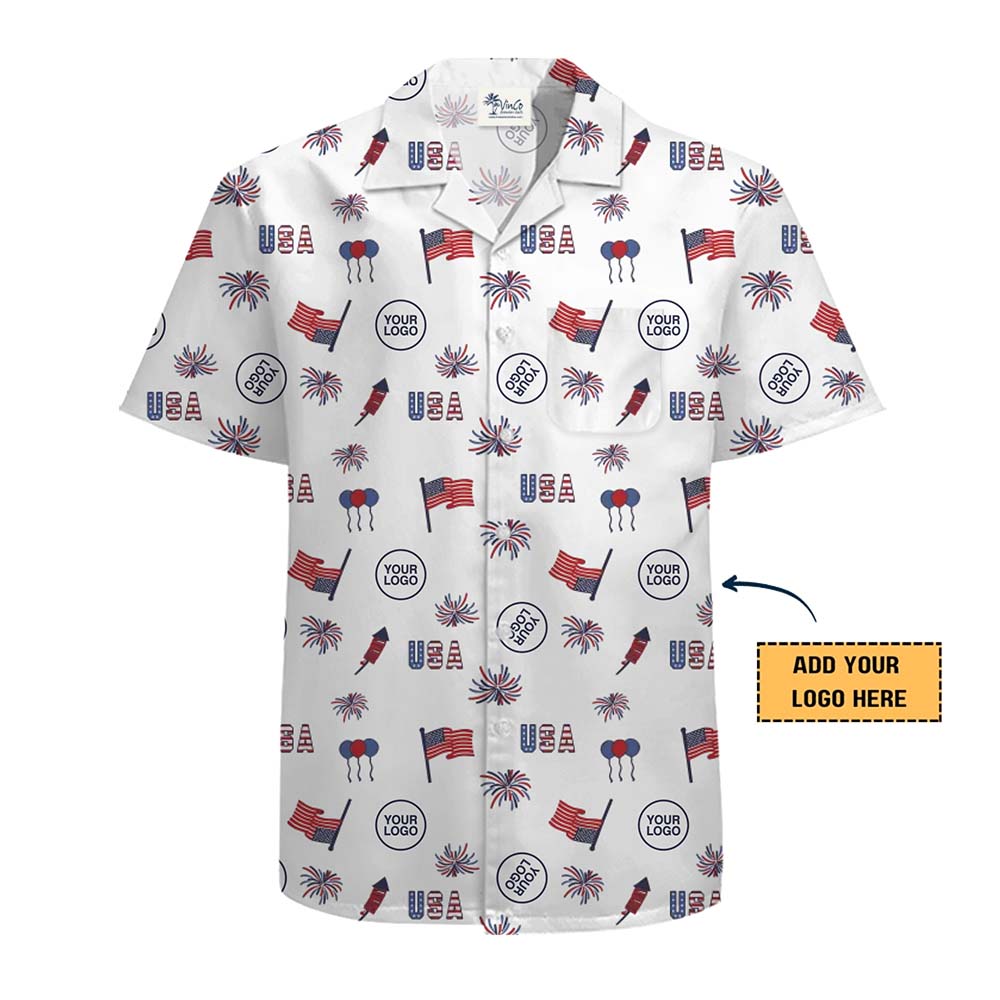 USA Celebration Custom Logo Button Up Shirt
