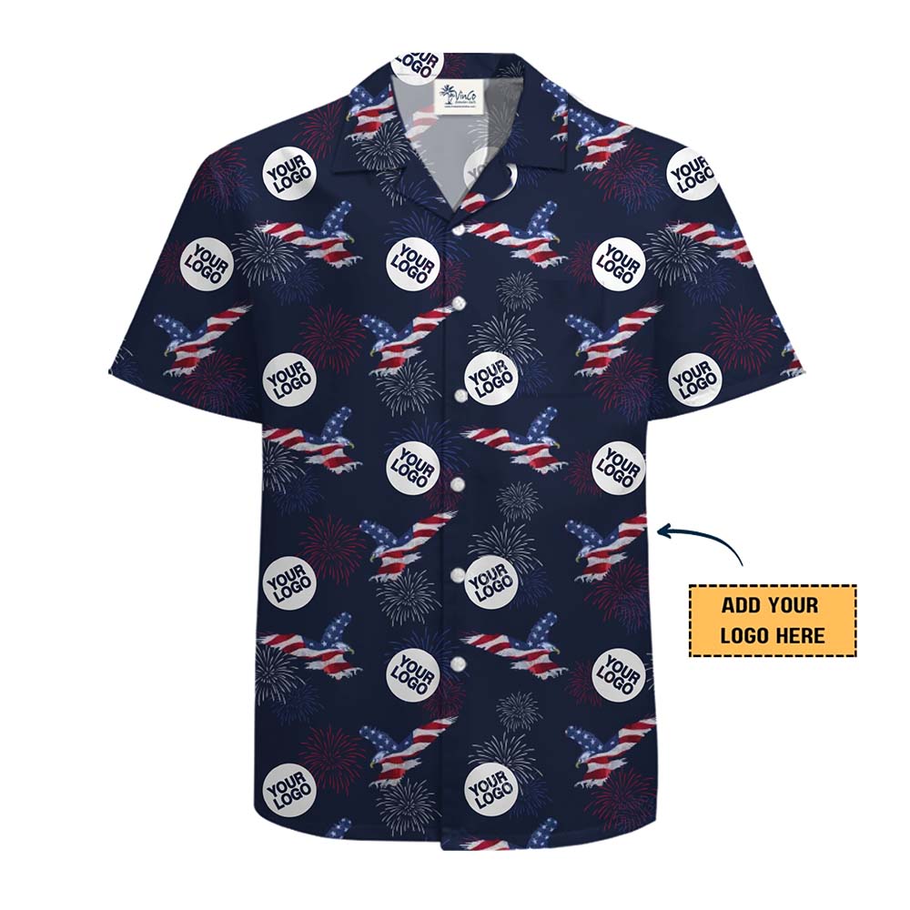 American Eagle Fireworks Hawaiian Shirt With Logo