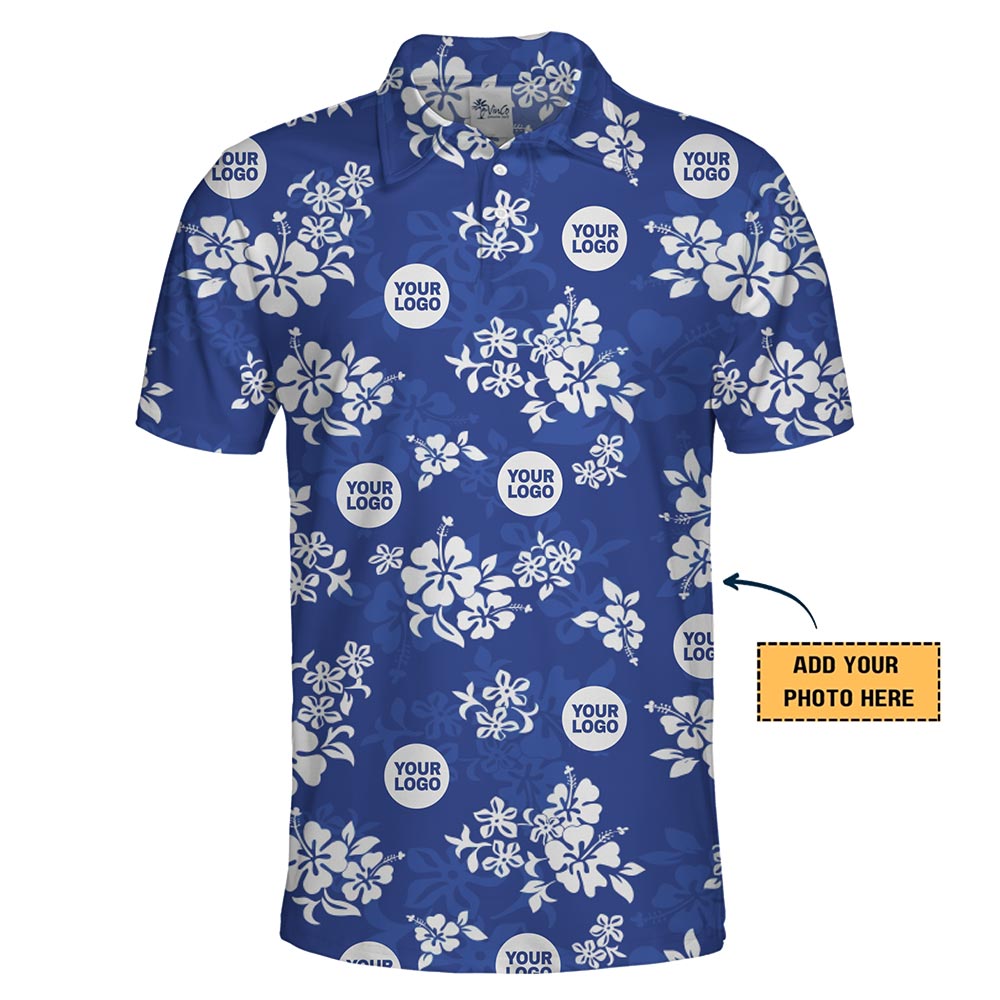 [Live Preview] Bold Custom Logo Hibiscus Polo Shirt