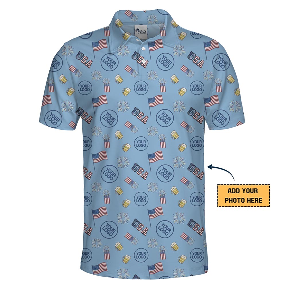 Personalized 4th of July Polo Shirt with Live Preview