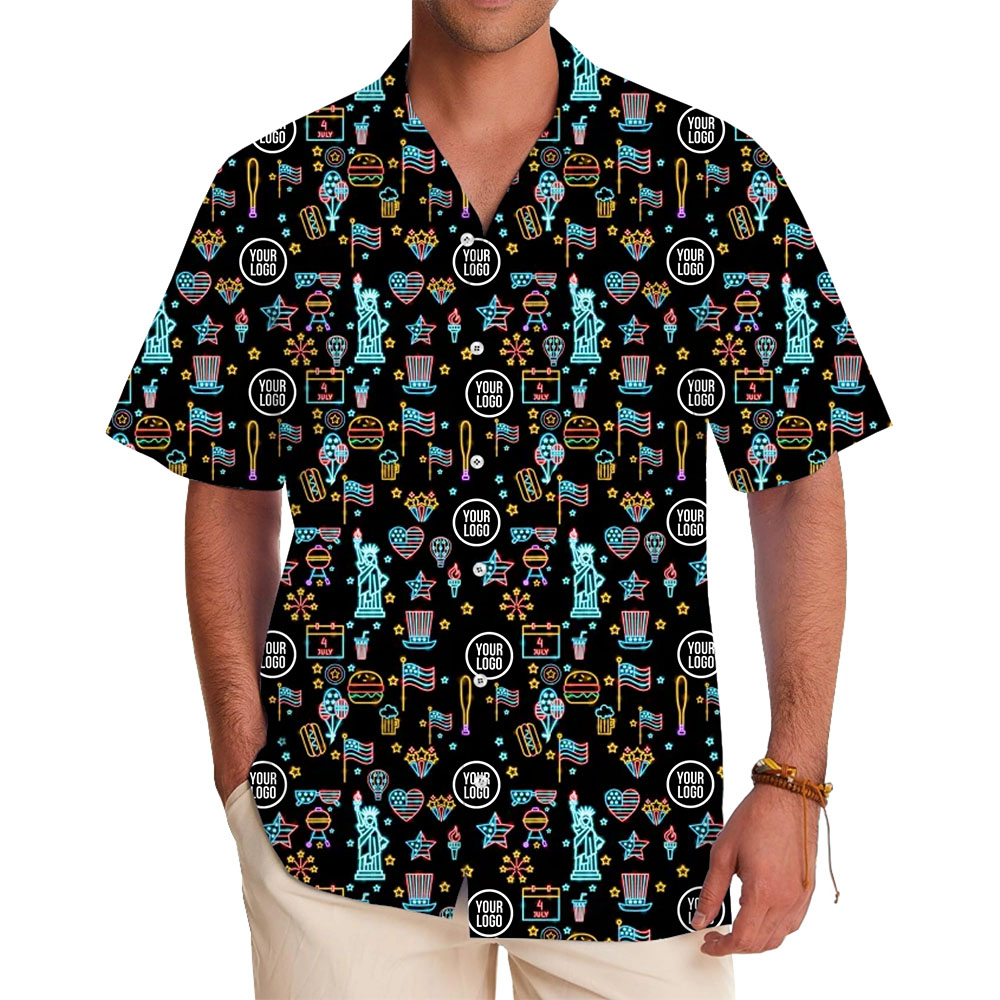 [Live Preview] Custom Logo 4th of July Hawaiian Shirt - variant image 1