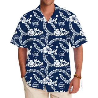 Custom Logo Tropical Hawaiian Shirt for Company Event