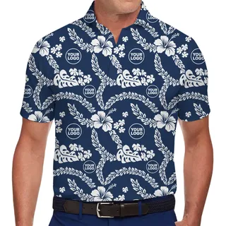 [Live Preview] Custom Company Logo Tropical Polo Shirt
