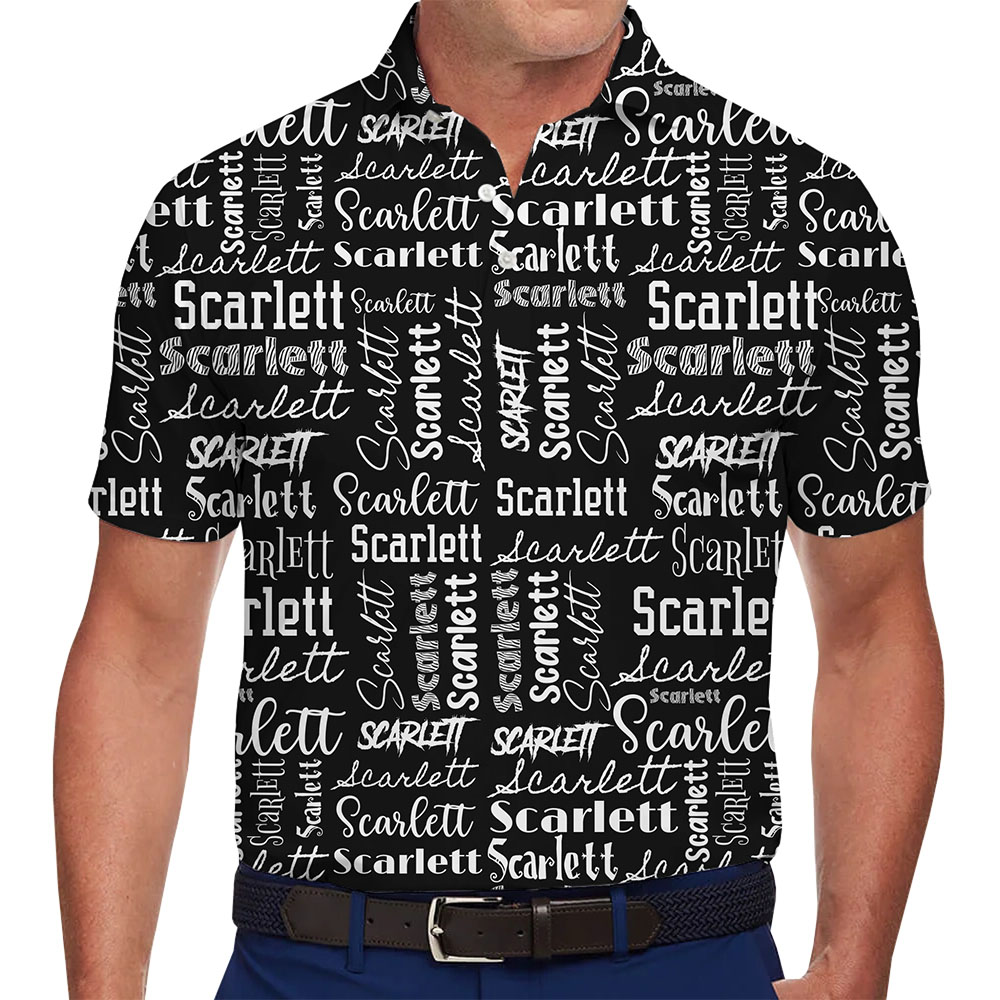 [Live Preview] Personalized Name Polo Shirt All Over Print - variant image 1