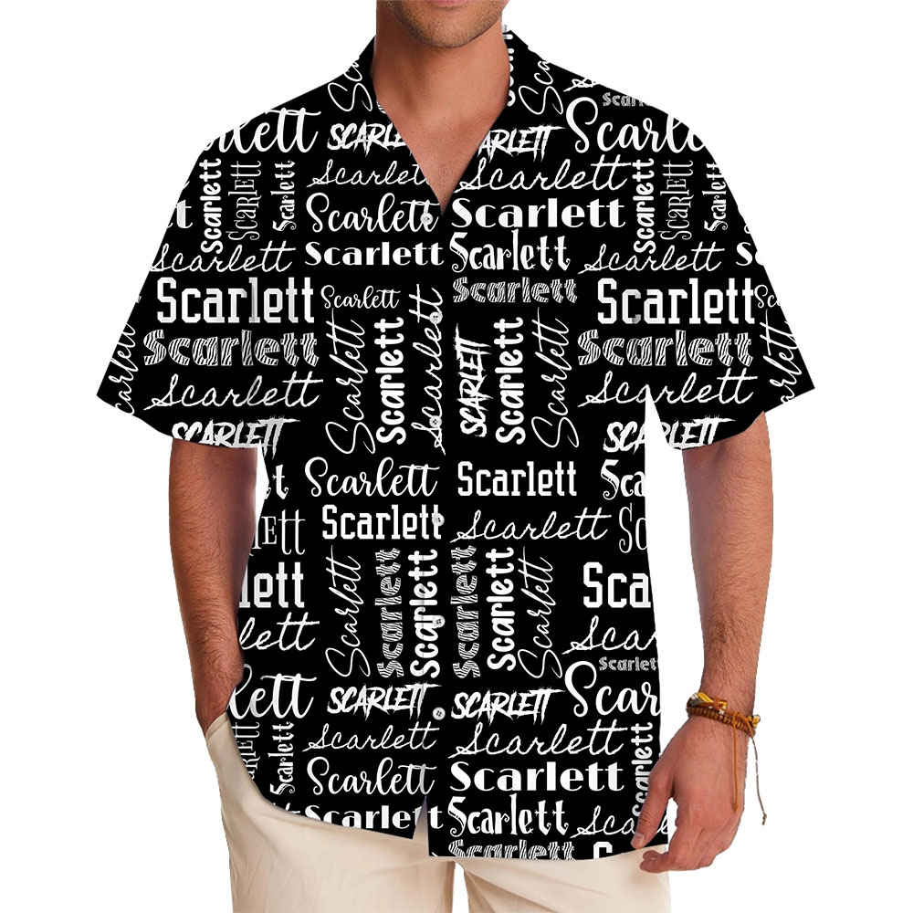 Personalized Name All Over Print Hawaiian Shirt Live Preview - variant image 1