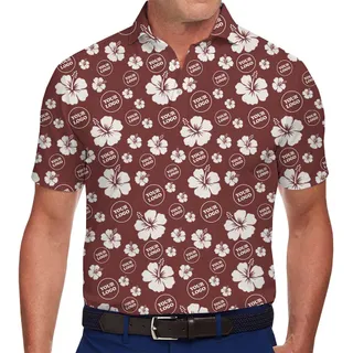 Hibiscus Custom Logo Polo Shirts All Sizes Guaranteed