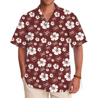 Hibiscus All Over Print Hawaiian Shirt With Custom Logo