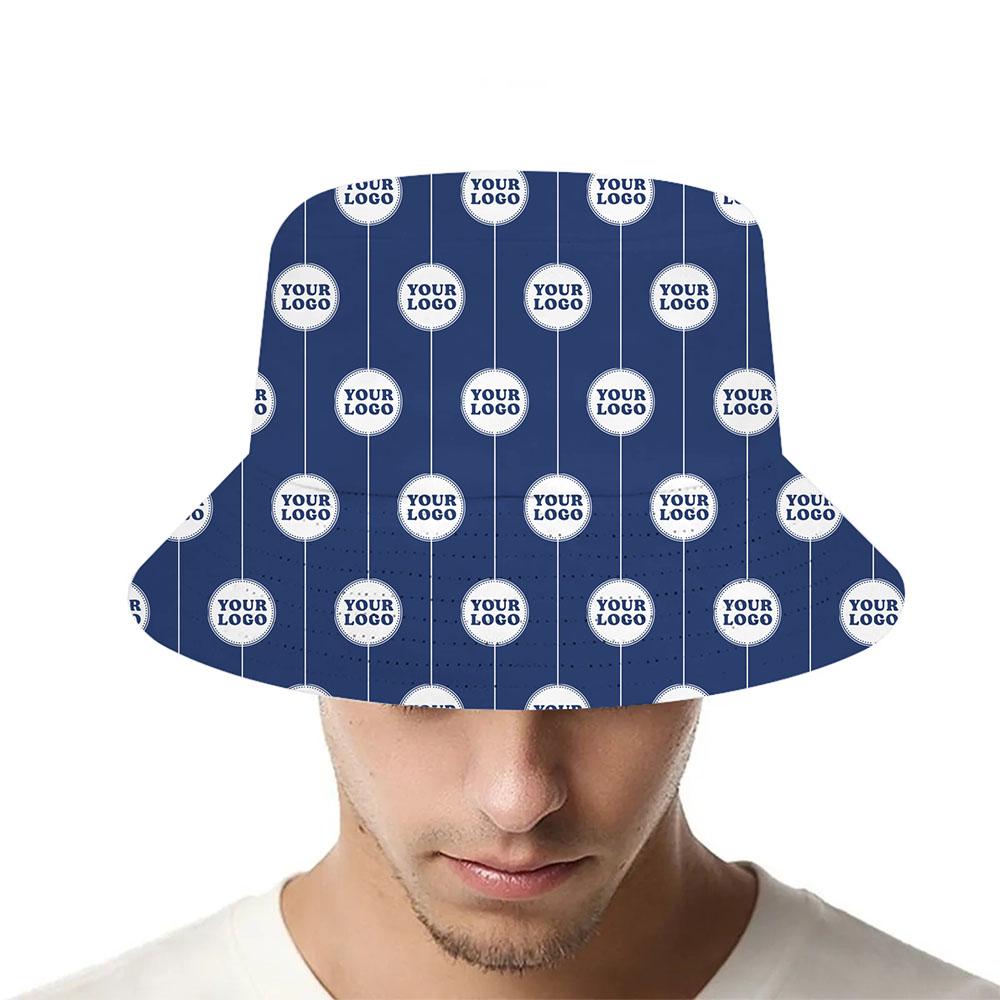 Custom All Over Logo Bucket Hat With Stripes - variant image 1