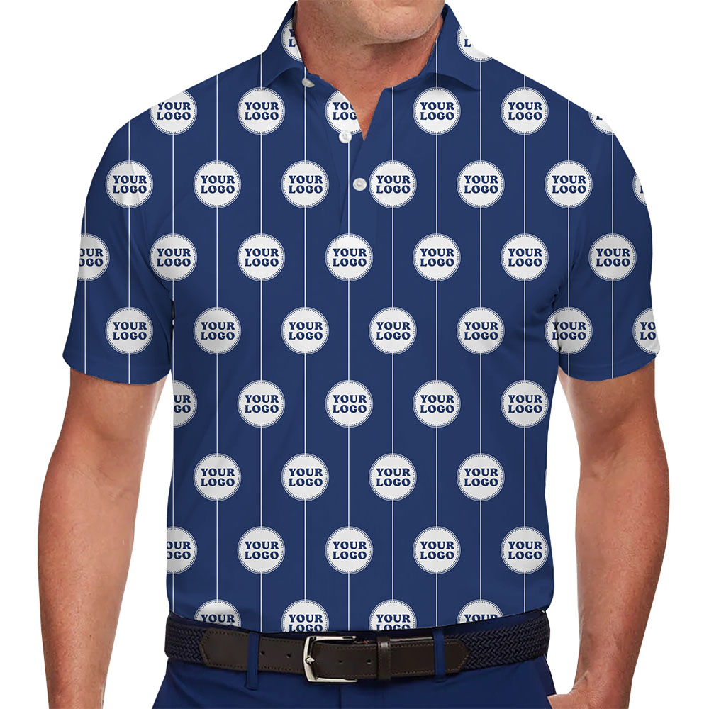 Modern Business Logo Print Collared Polo Shirt - variant image 1
