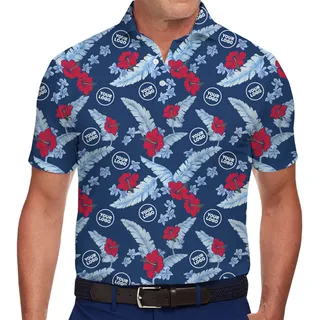 [Live Preview] Custom Floral Polo Shirt With Company Logo