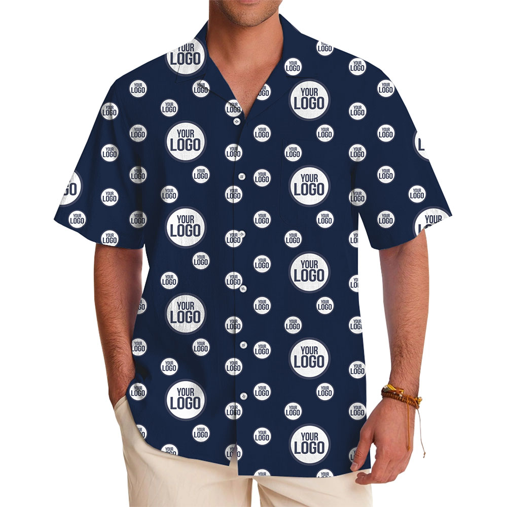 Personalized All Over Logo Button Up Shirt With Preview - variant image 1