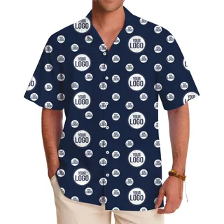 Personalized All Over Logo Button Up Shirt With Preview