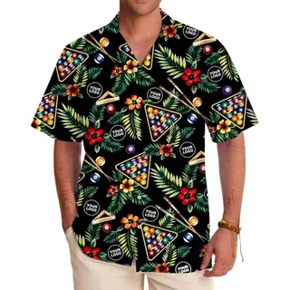 Custom Tropical Billiard Hawaiian Shirt With Plus Size