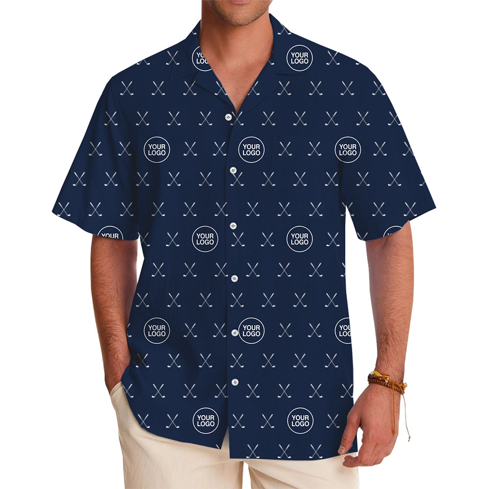 Business Branded Golf Club Hawaiian Shirt With Logo - variant image 1