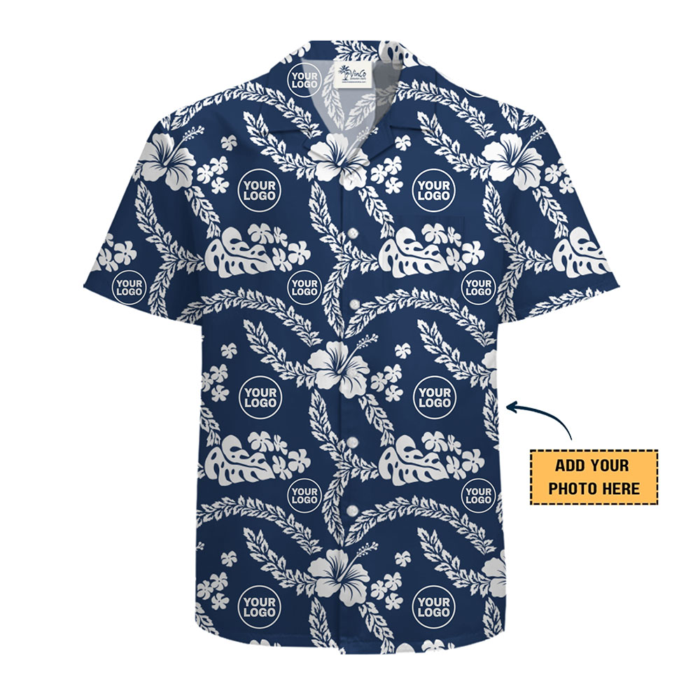 Custom Logo Tropical Hawaiian Shirt for Company Event