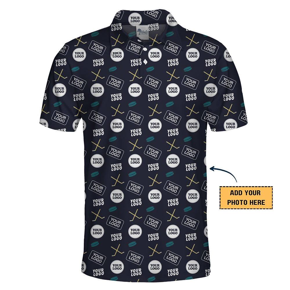 Unique Custom Hockey Polo Shirt with Multi Logos