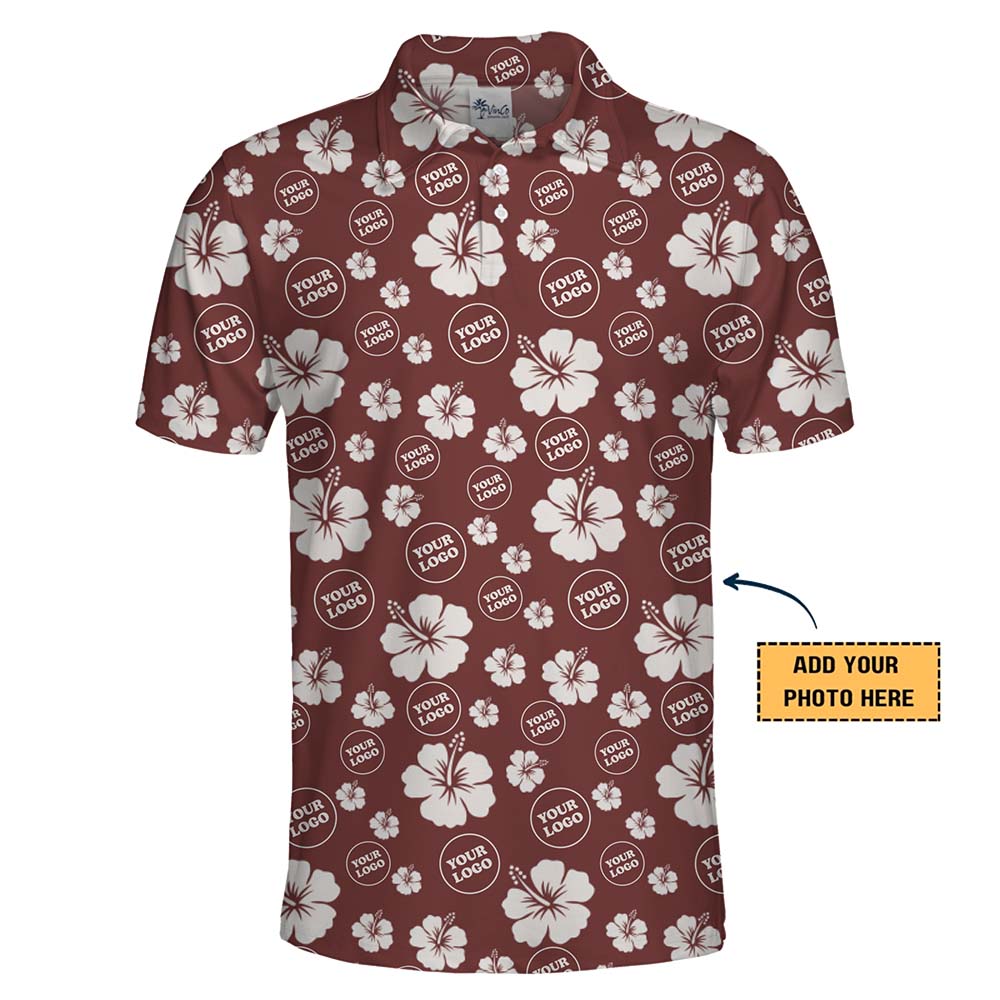 Hibiscus Custom Logo Polo Shirts All Sizes Guaranteed