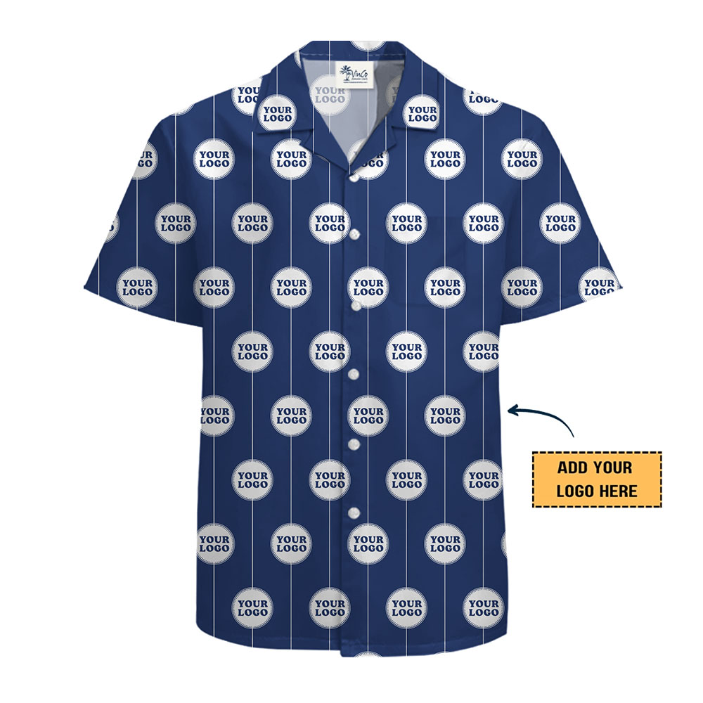 Minimalist Stripe Logo Hawaiian Shirt With Preview