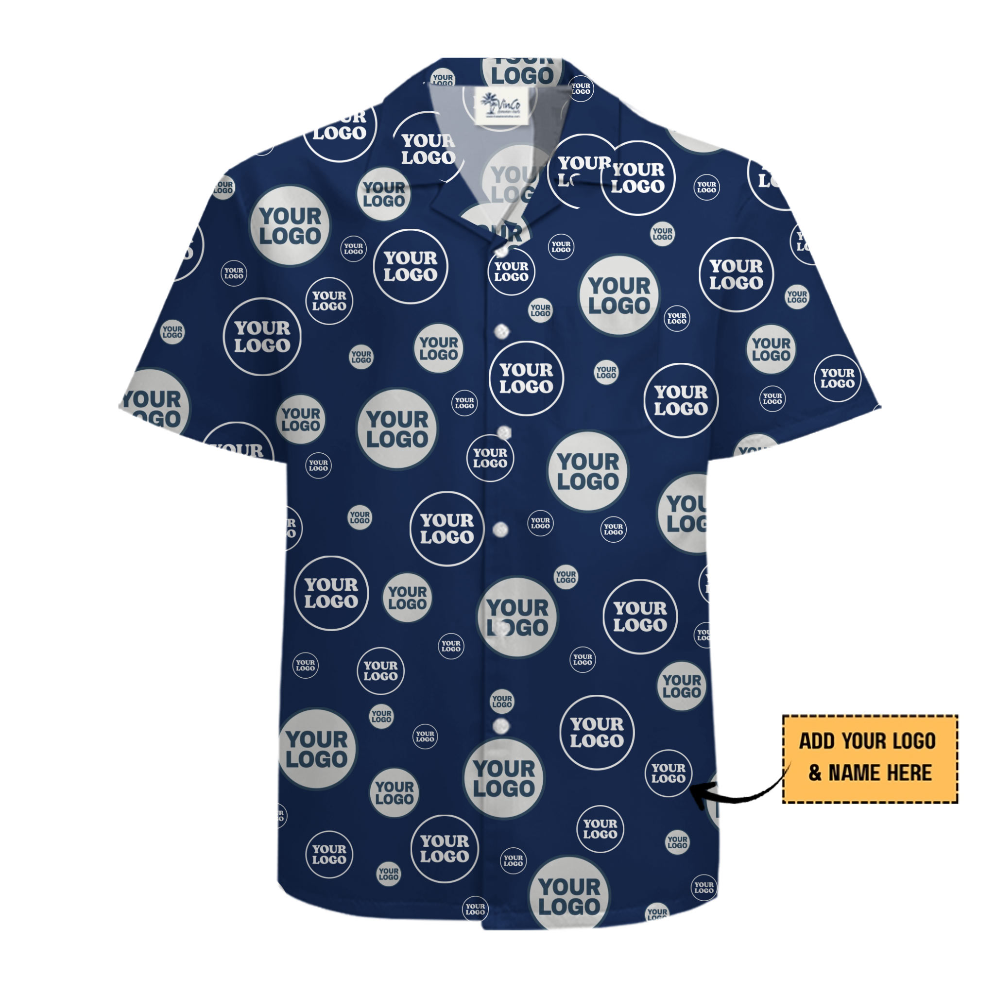 [Live Preview] Custom Logo For Business Or Groups Hawaiian Shirt